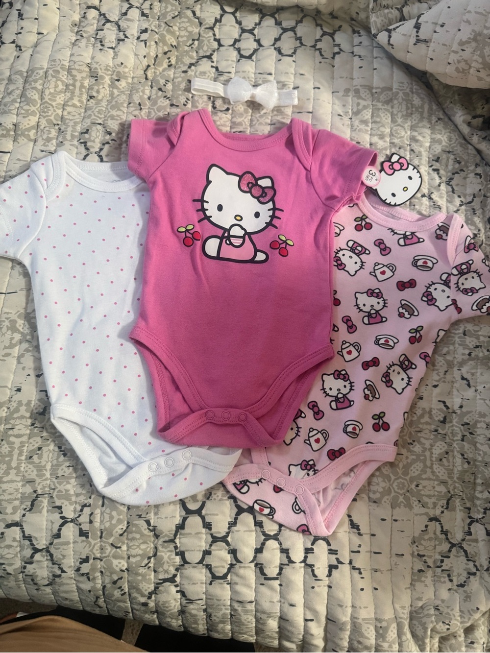 Hello Kitty Pink Baby One-Piece Bodysuit - 3-Pack